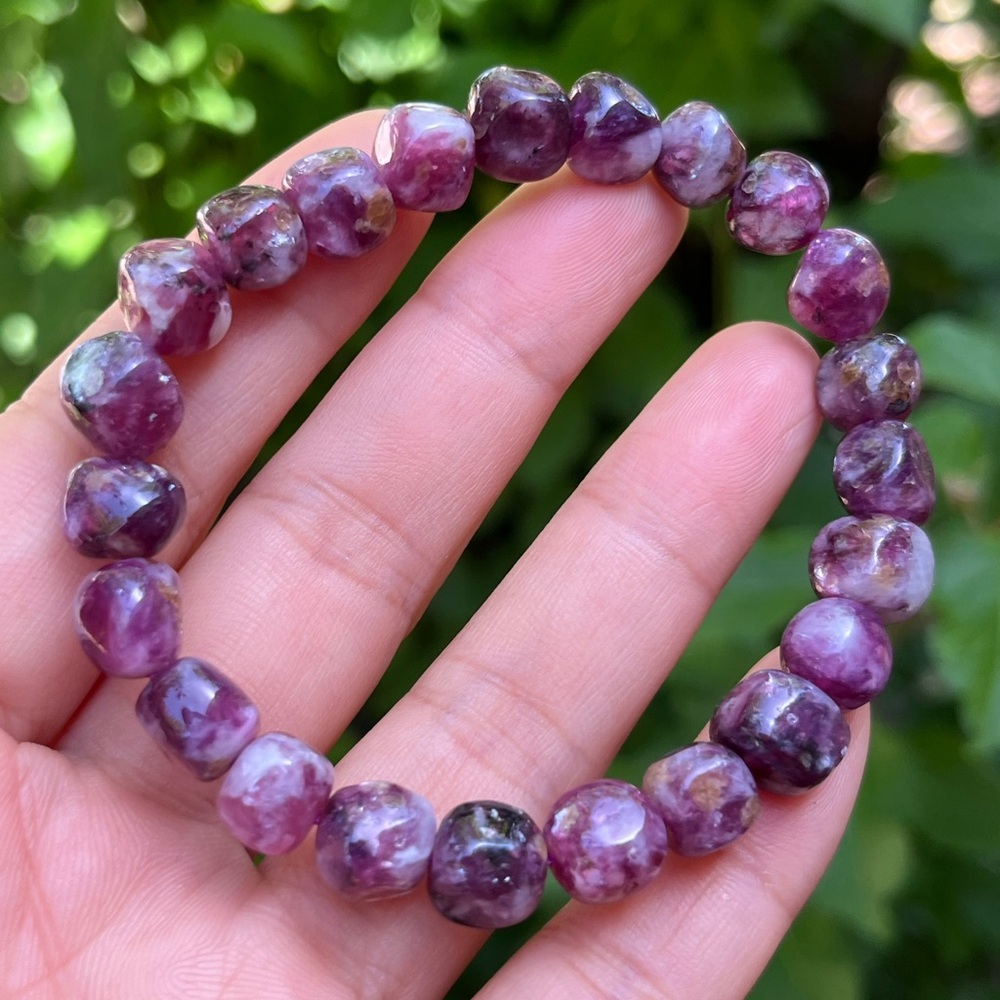 9mm stretchable purple mica‎ bracelet